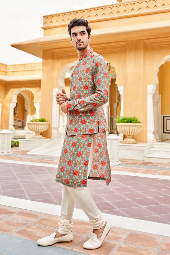Aruj Nehru Jacket - IceBlue, Ice Blue, image 3